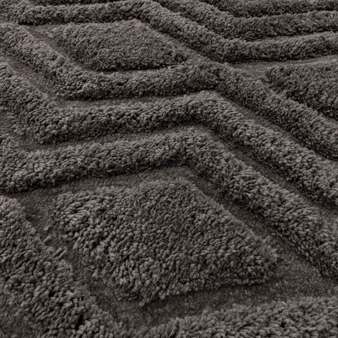 Geometric Shaggy Rug - Charcoal