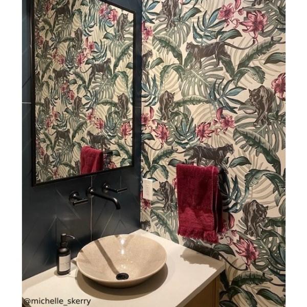 Jungle Panther Wallpaper - Cream - Graduate Collection