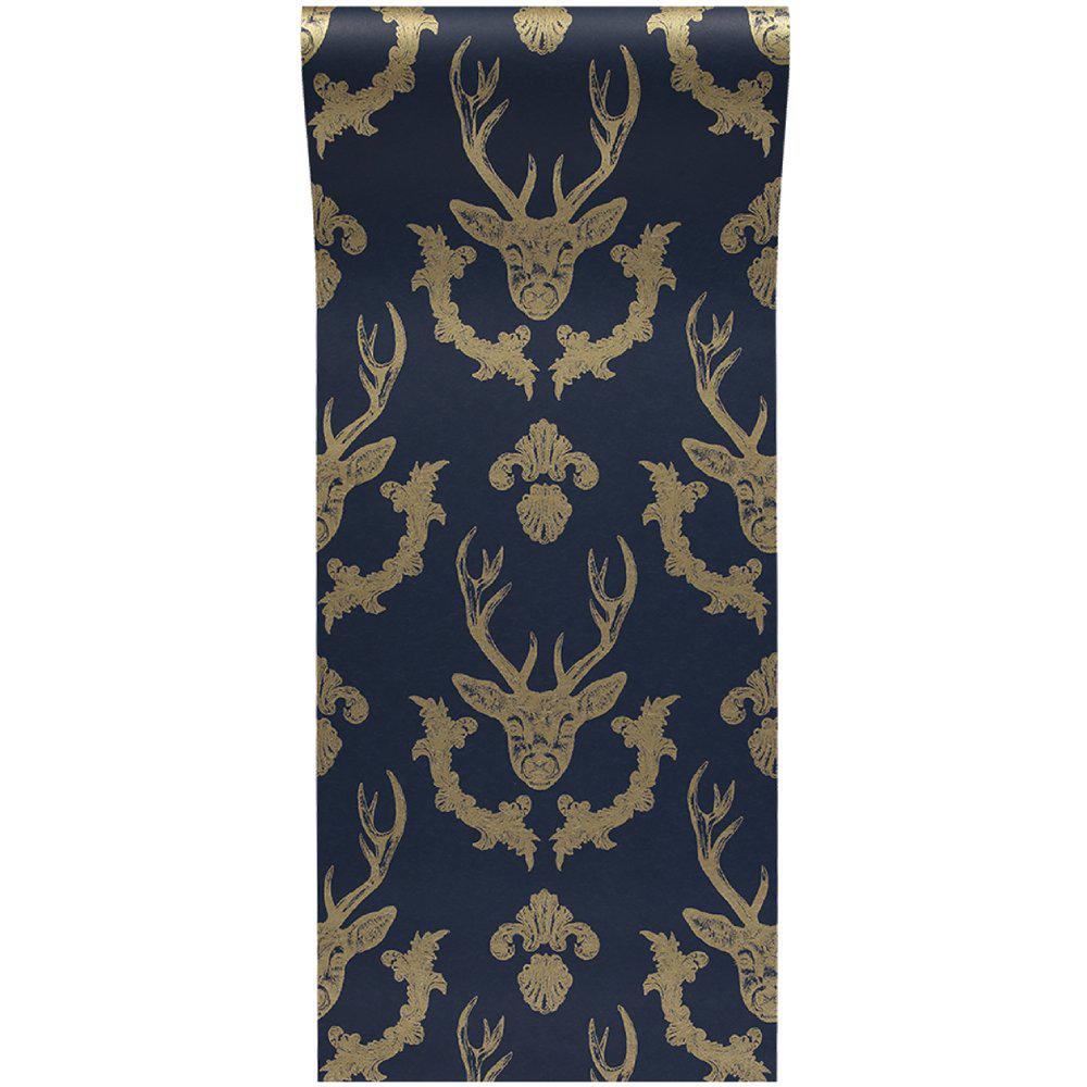 King Of The Wood Wallpaper - Blue - Graduate Collection
