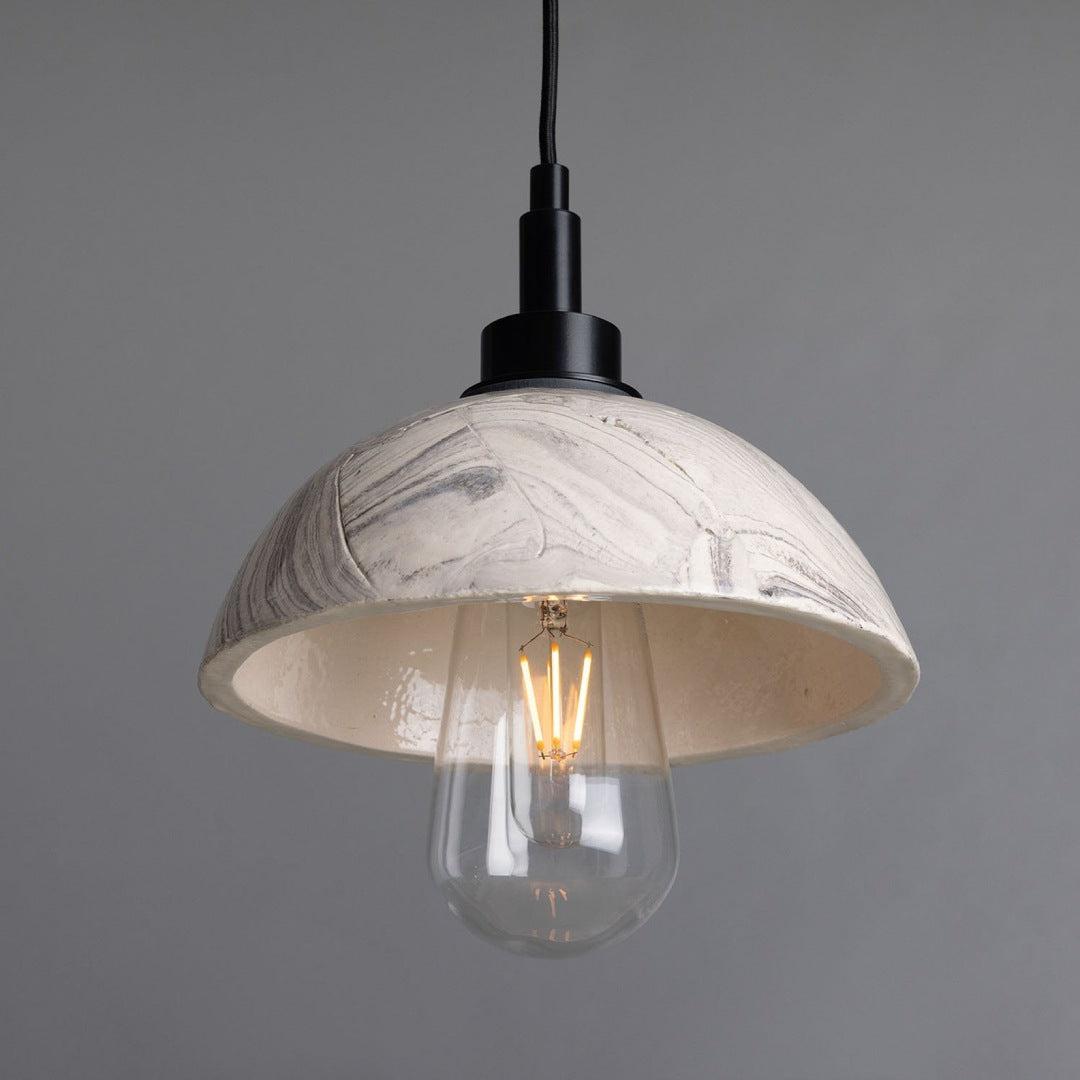Kingii Ceramic Dome Bathroom Pendant Light - Marble - Mullan Lighting