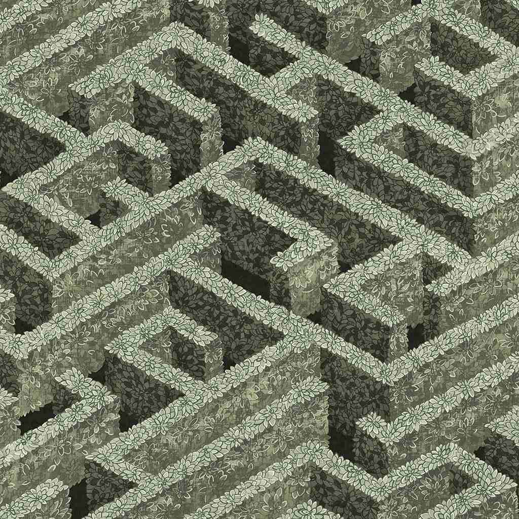 Labyrinth Wallpaper - Eucalyptus - Josephine Munsey