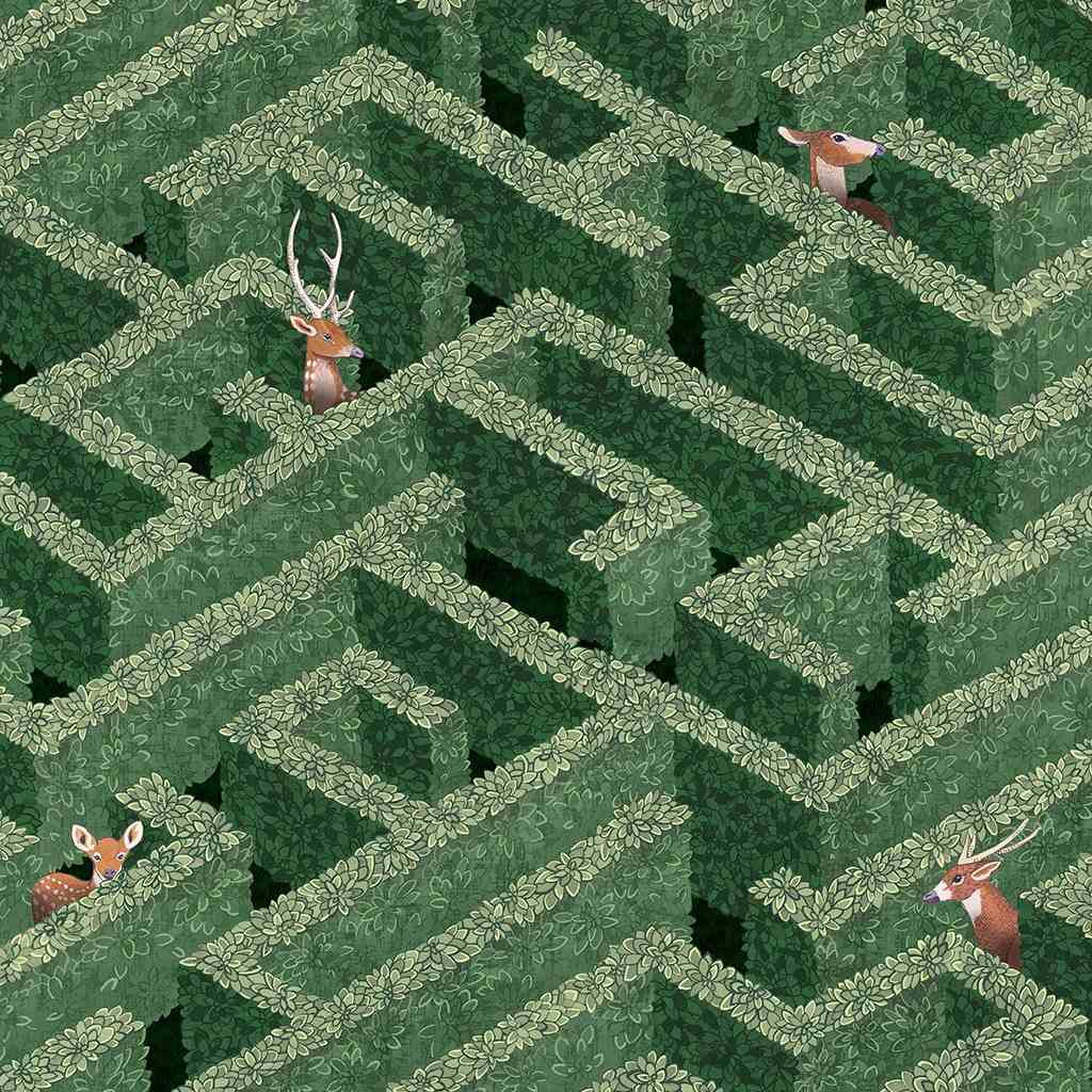 Labyrinth with Deer Wallpaper - Josephine Munsey