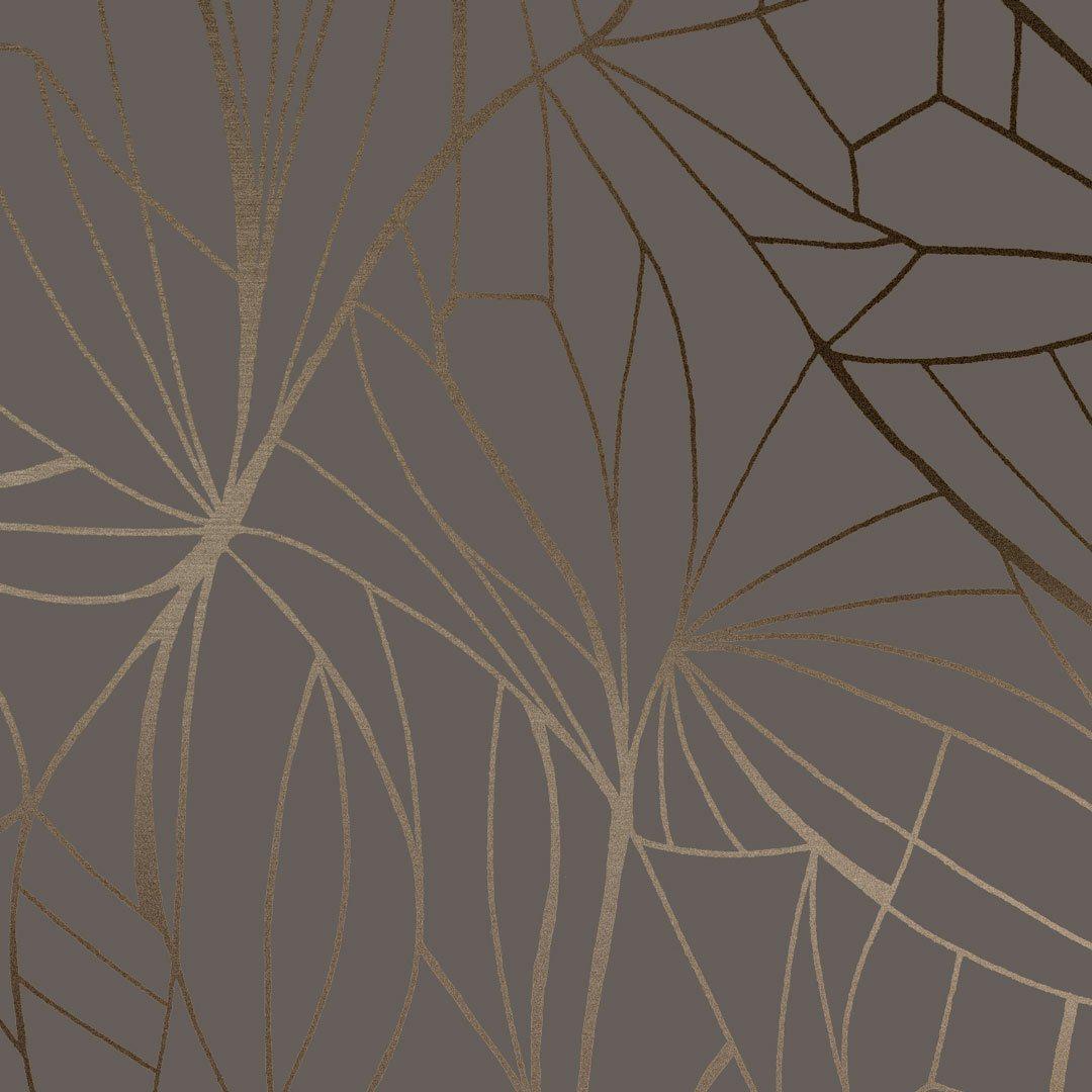 Leaf Wallpaper - Bronze - Erica Wakerly