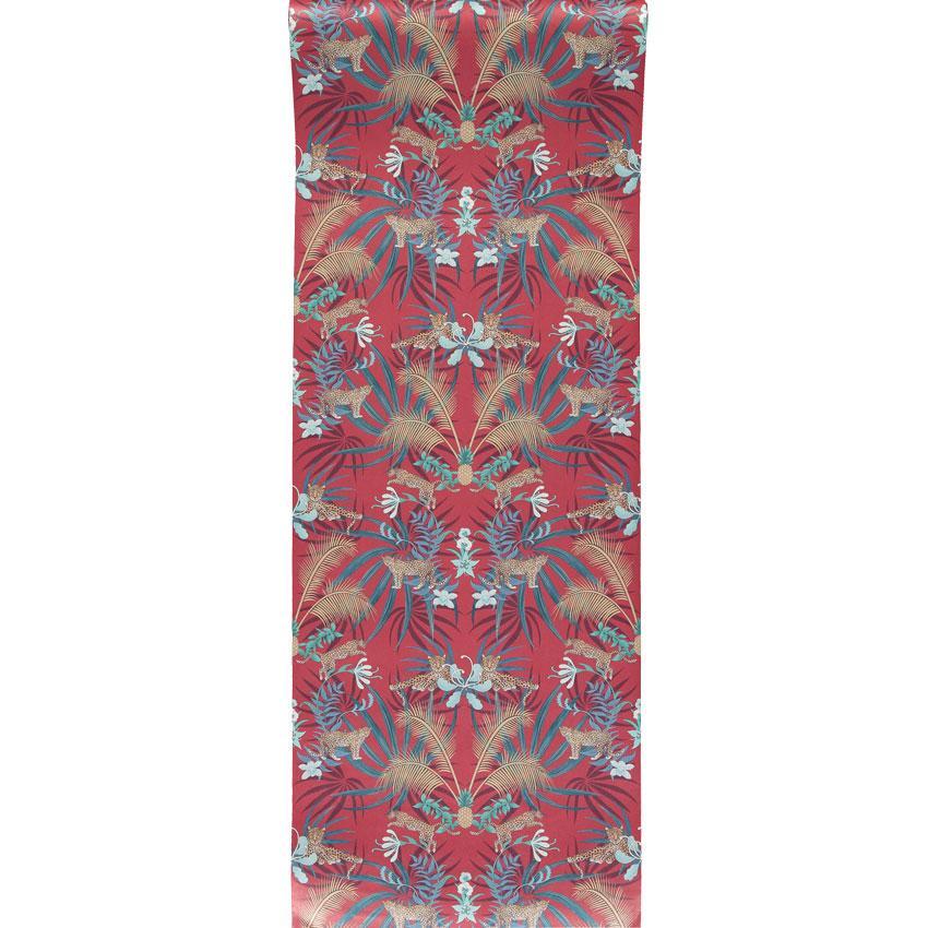 Leopard Luxe Wallpaper - Red - Graduate Collection