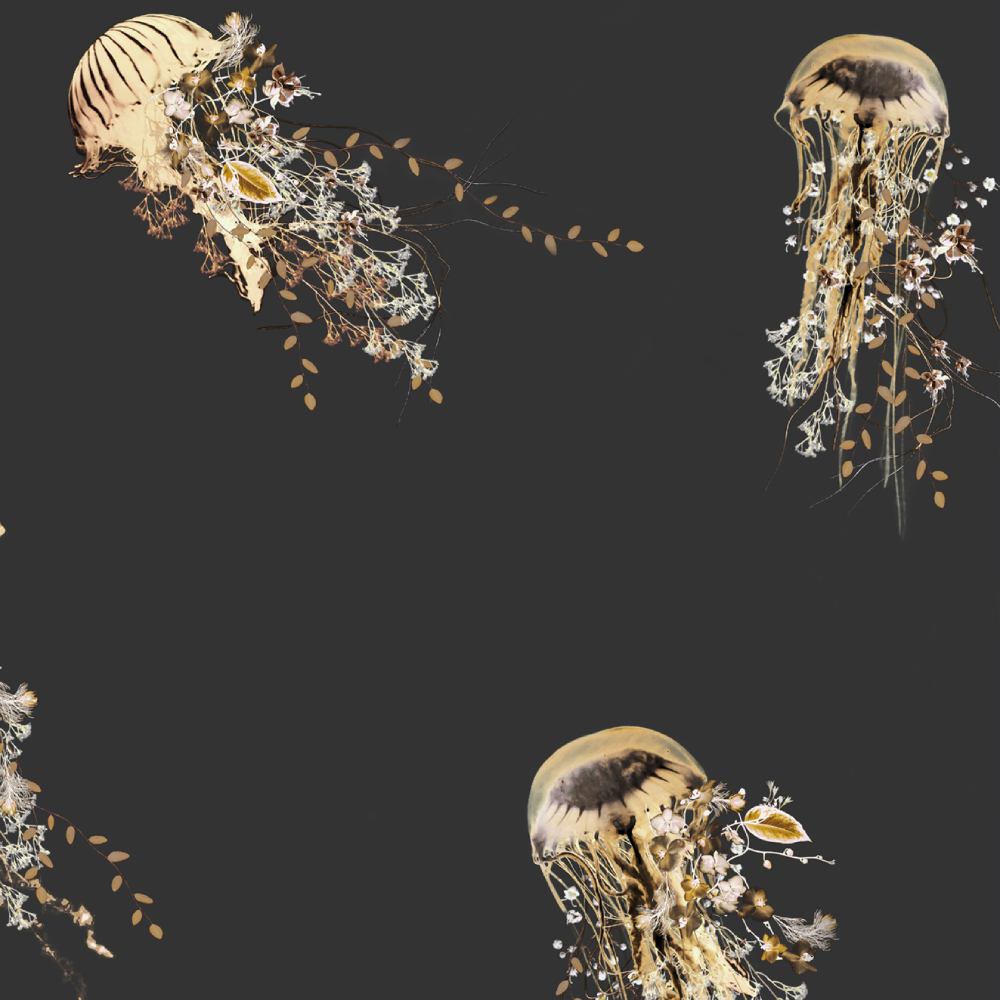 Living Waters Wallpaper - Charcoal/Amber - Good & Craft