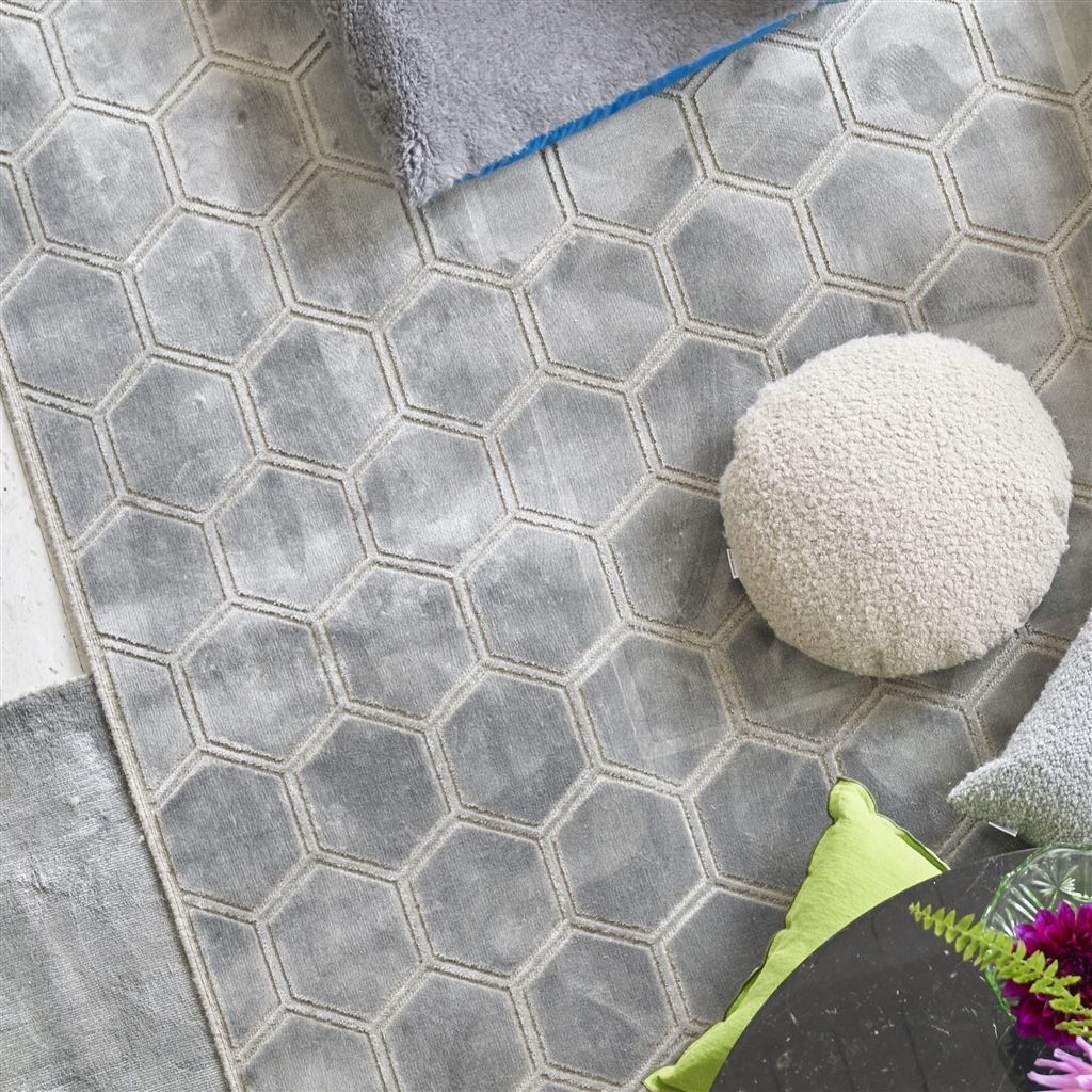 Manipur Silver Rug - Designers Guild