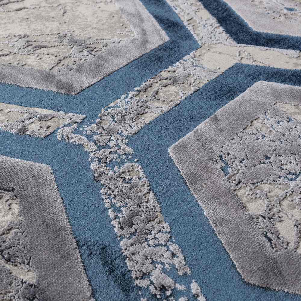 Marbled Hexagon High Shine Rug