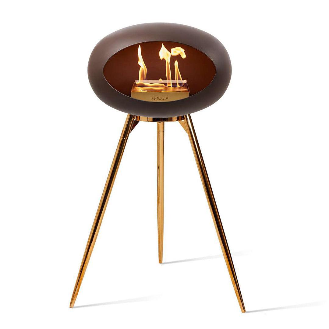 Mocca Ground High Bioethanol Tripod Fireplace Rose Gold - Le Feu