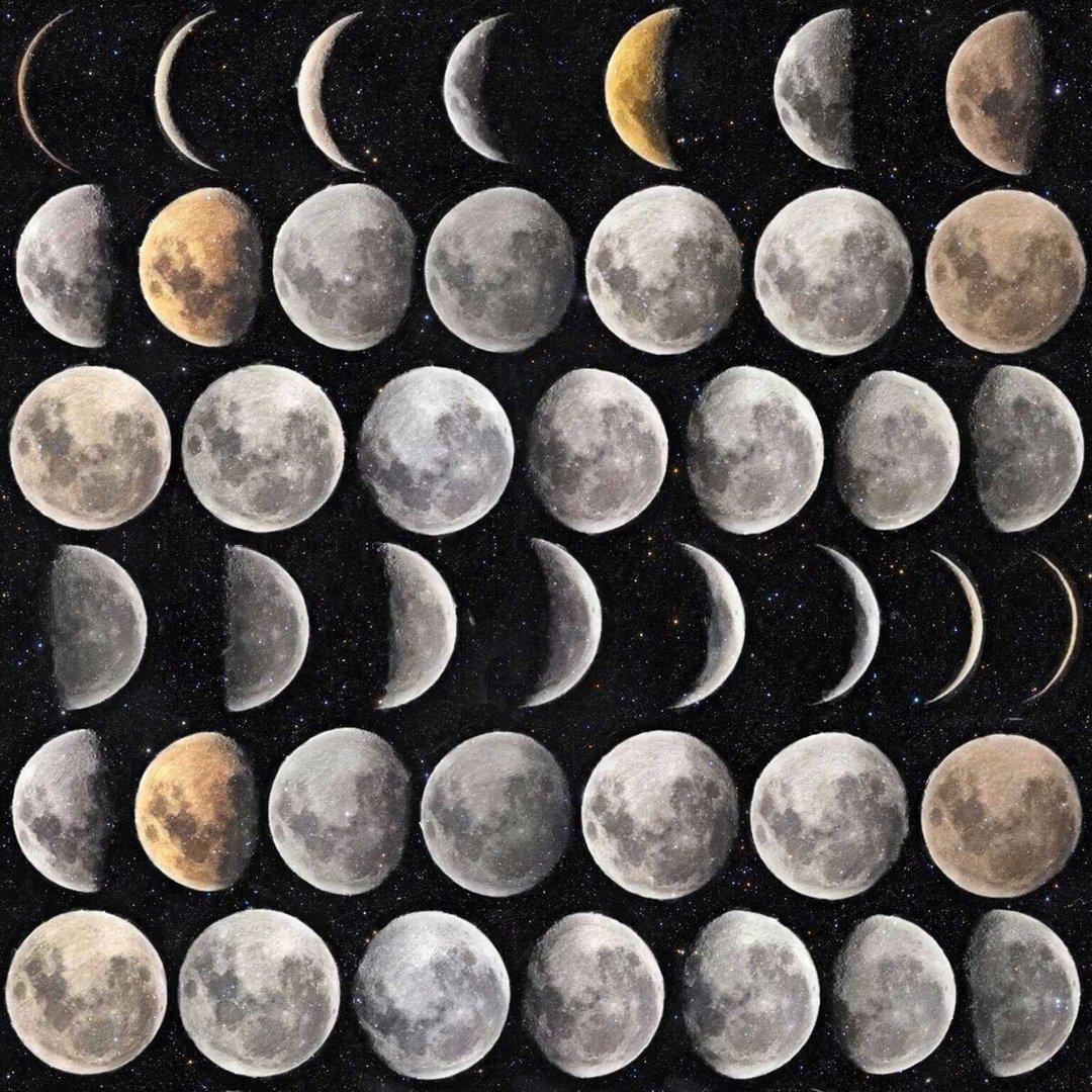 Moon Phases Wallpaper - Set of 3 Rolls - MINDTHEGAP