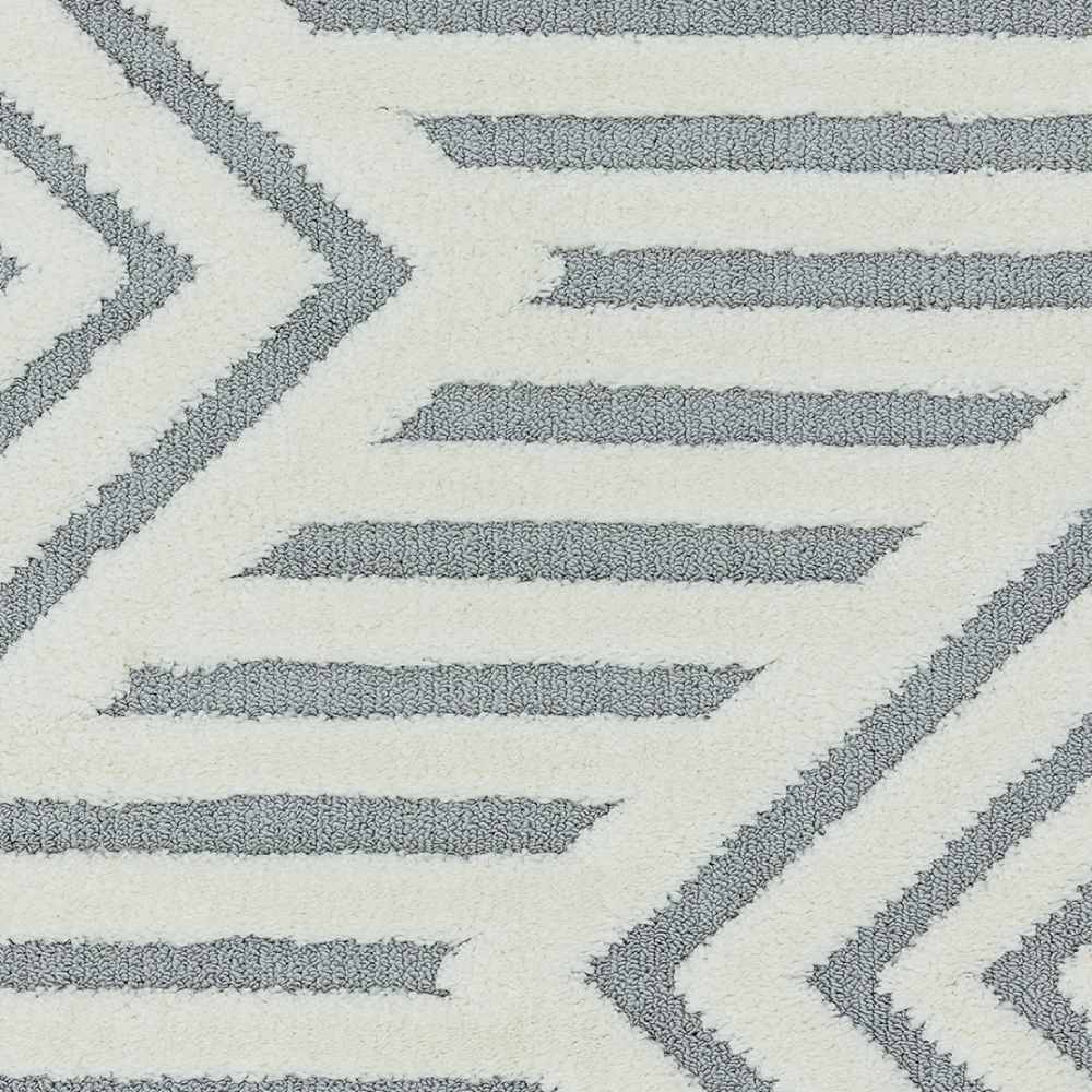 Moroccan Style Deep Pile Rug - Grey Stripe