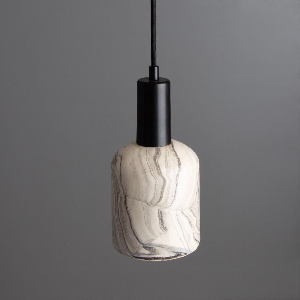 Osier Ceramic Pendant Light - Marbled - Mullan Lighting