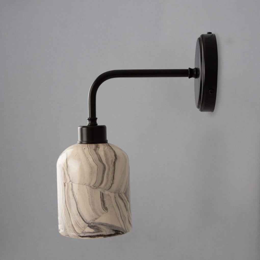 Osier Ceramic Wall Light - Marbled - Mullan Lighting