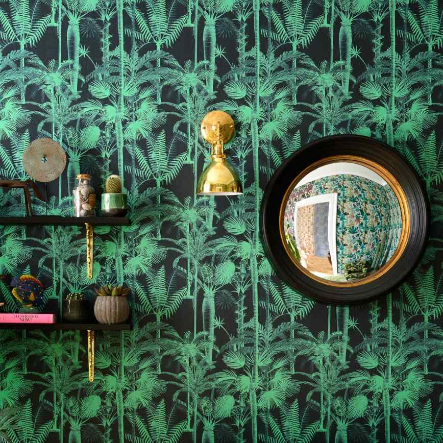 Palmera Cubana Dark Wallpaper - Set of 3 Rolls - MINDTHEGAP