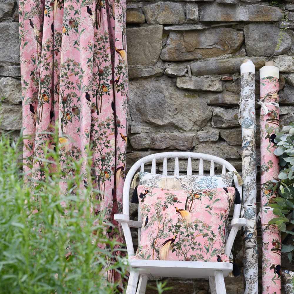 Royal Garden Pink Velvet Fabric - MINDTHEGAP