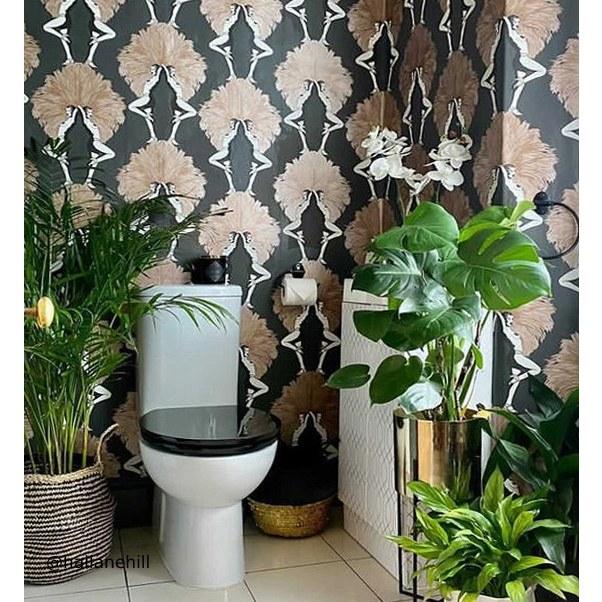 Showgirls Metallic Wallpaper - Black - Graduate Collection