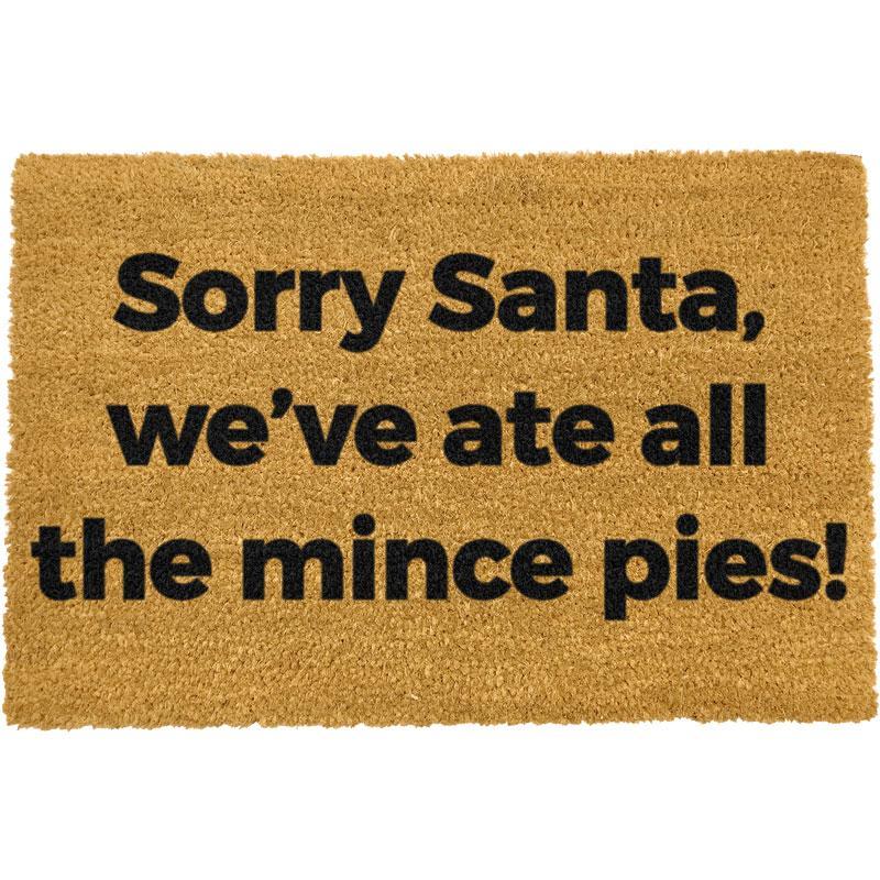 Sorry Santa, we've ate all the mince pies doormat