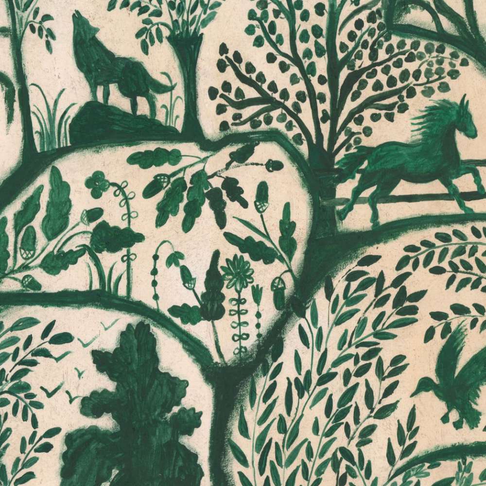 The Enchanted Woodland Green Wallpaper - Set of 3 Rolls - MINDTHEGAP