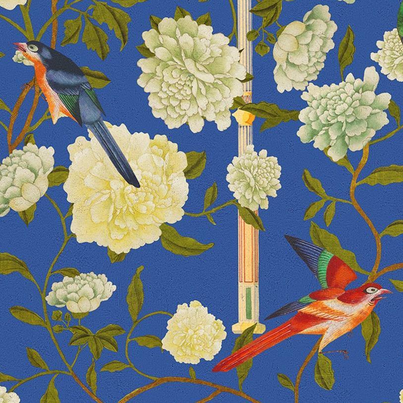 The Garden Of Immortality Lapis Blue Wallpaper - Set of 3 Rolls - MINDTHEGAP