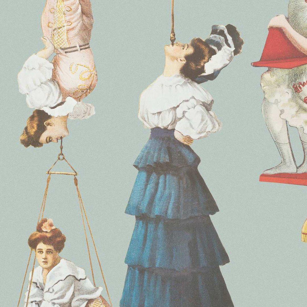 The Great Show Wallpaper - Blue - Set of 3 Rolls - MINDTHEGAP