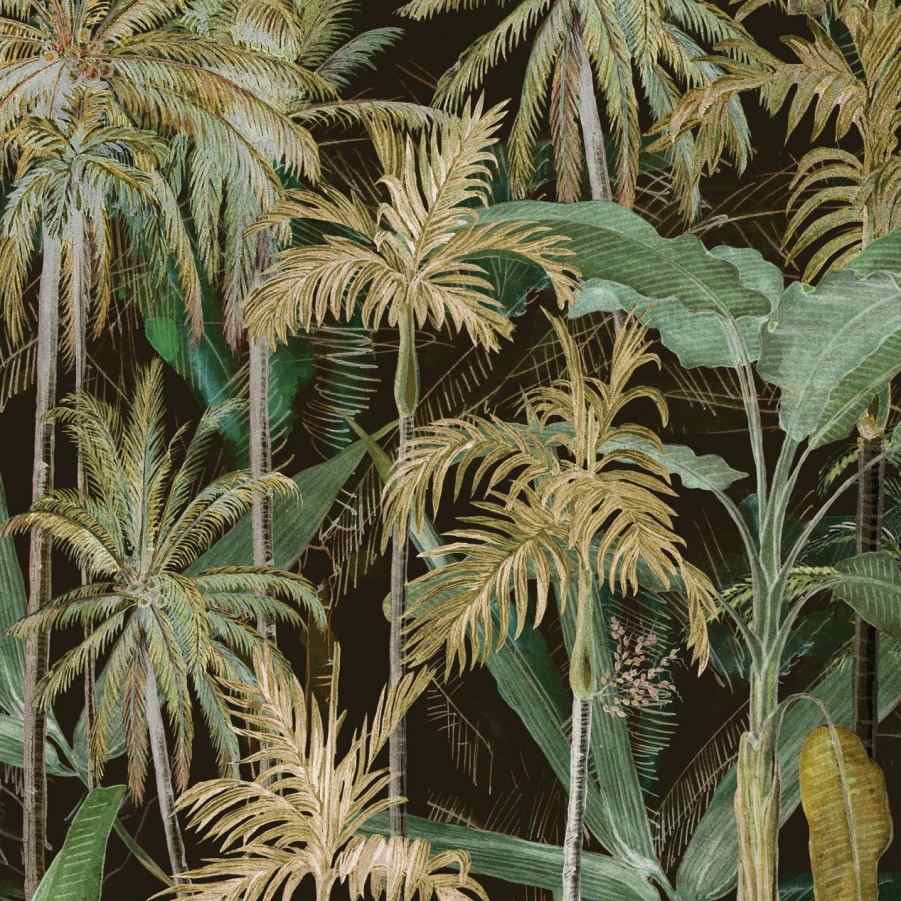 The Jungle Anthracite Wallpaper - Set of 3 Rolls - MINDTHEGAP