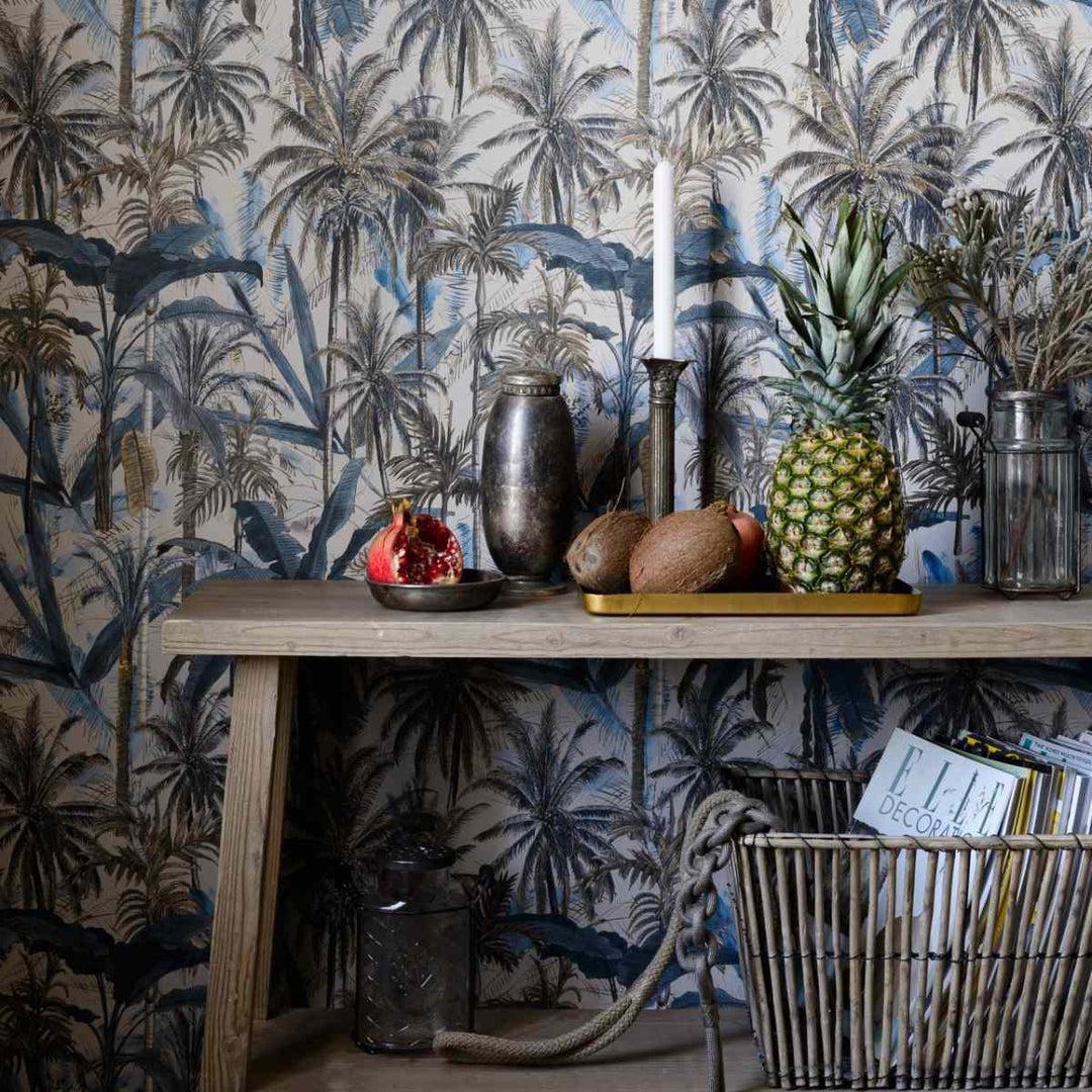 The Jungle Smoke Blue Wallpaper - Set of 3 Rolls - MINDTHEGAP