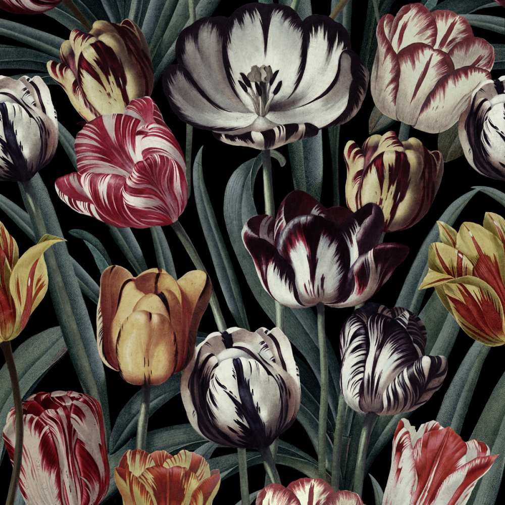 Tulipa Dark Wallpaper - Set of 3 Rolls - MINDTHEGAP