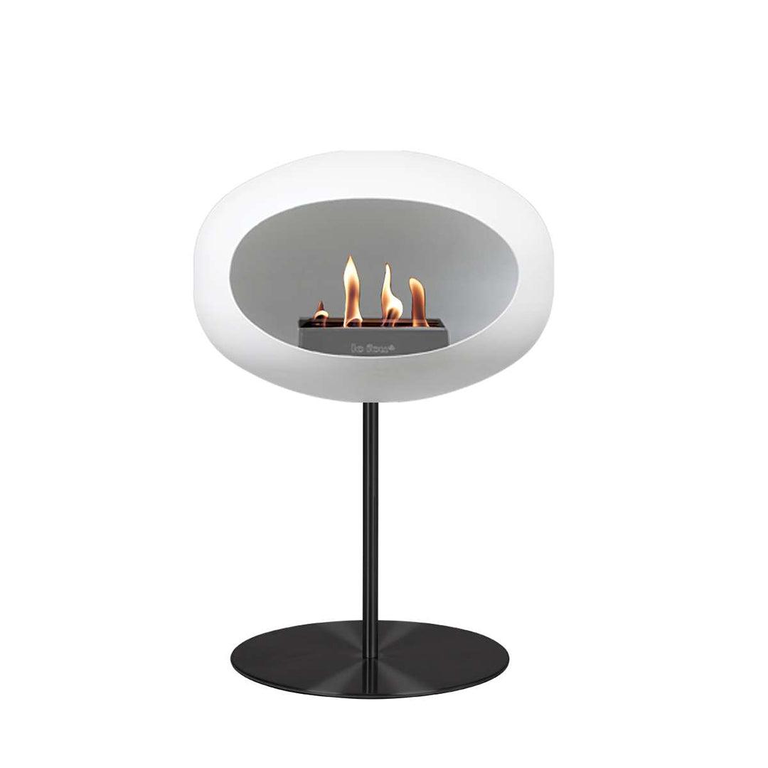 White Ground Steel Low Bioethanol Fireplace - Le Feu