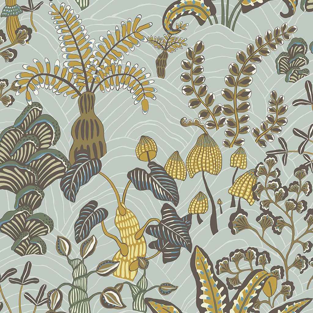 Woodland Floor Wallpaper - Celadon & Lemon - Josephine Munsey