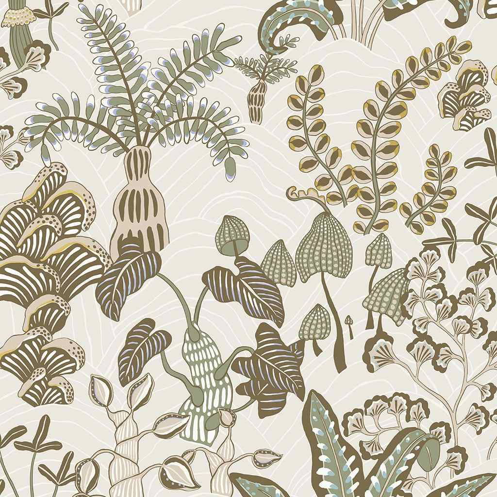 Woodland Floor Wallpaper - Soft Olive - Josephine Munsey