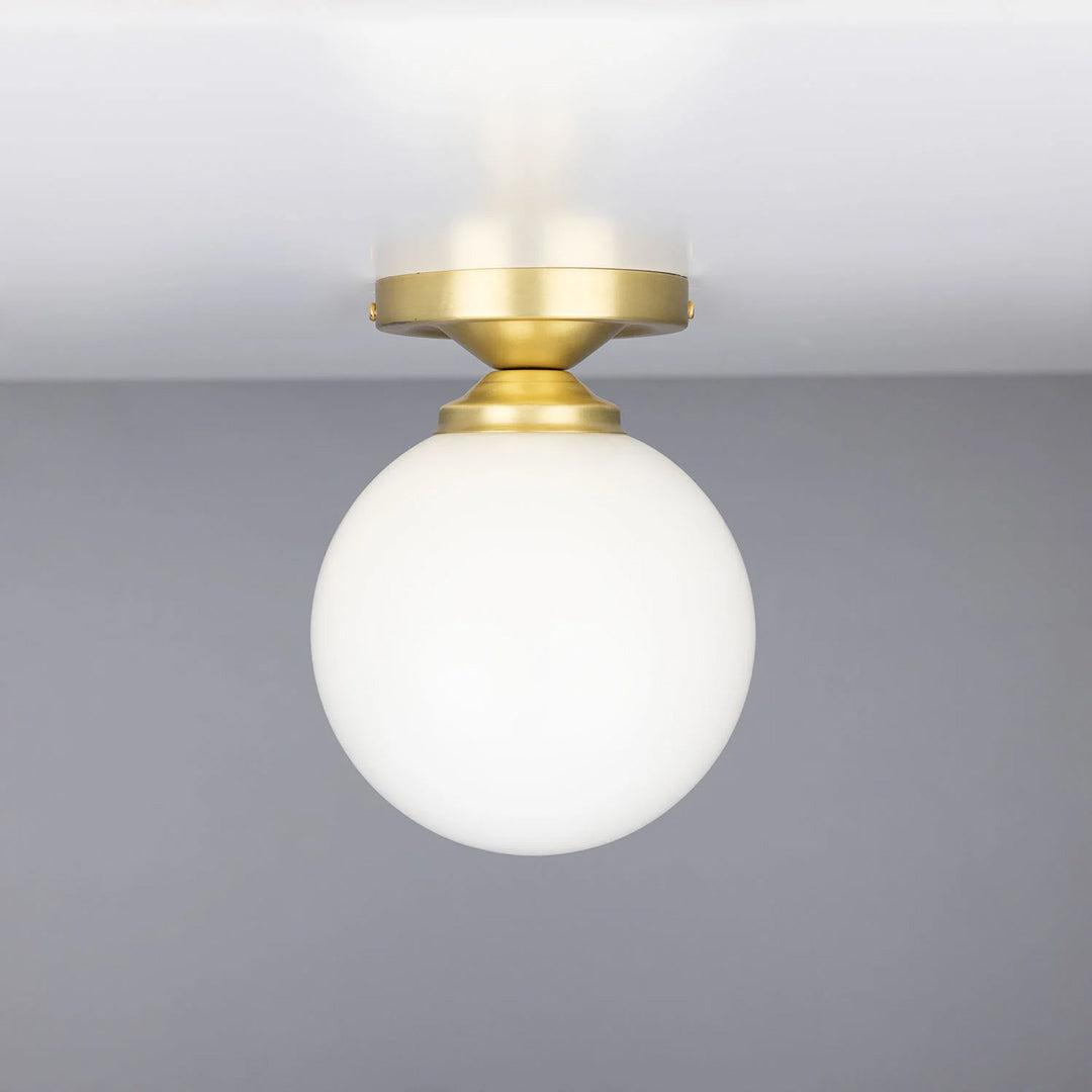 Yaounde Opal Globe Flush Ceiling Light - Mullan Lighting