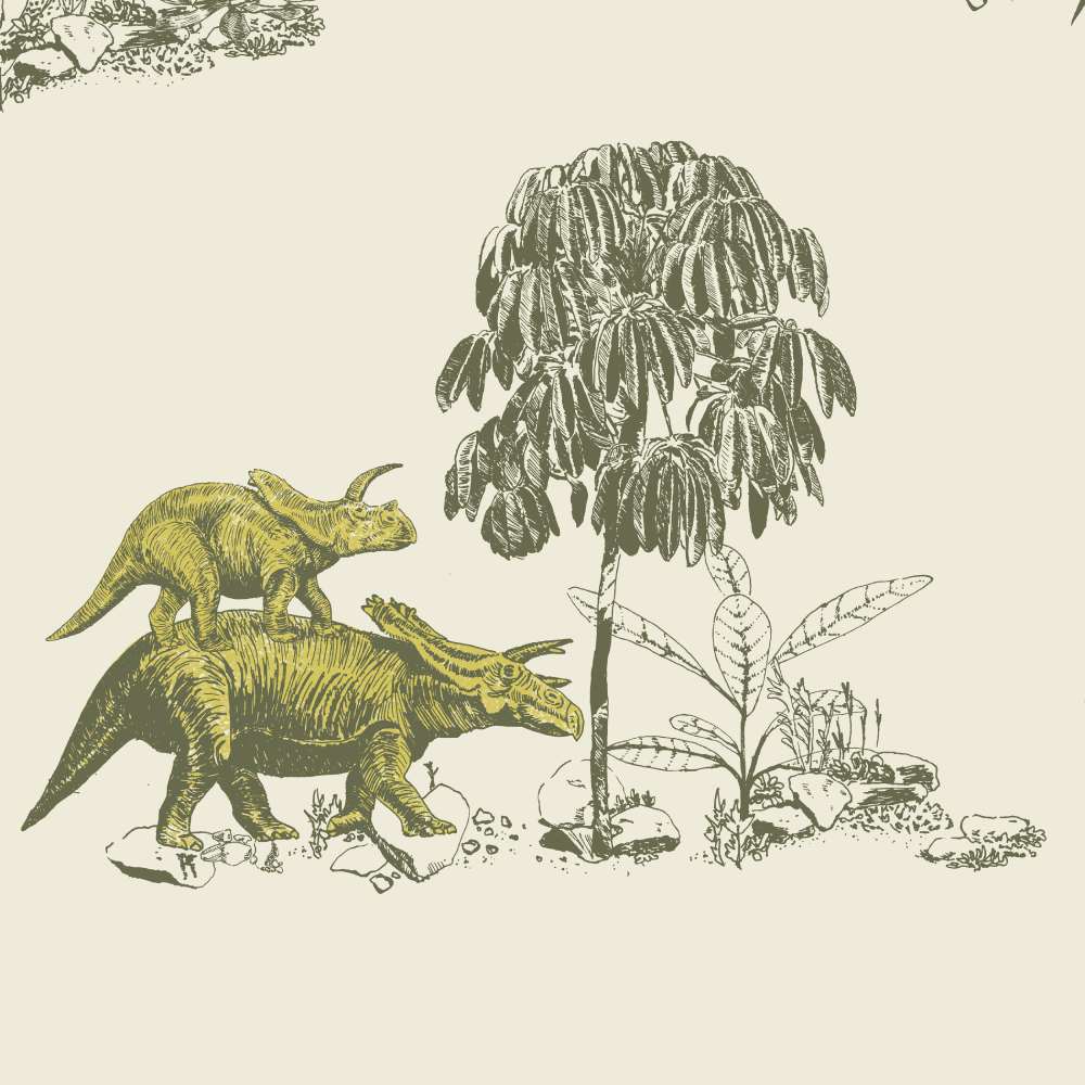 Dino Classic Wallpaper - Yellow Green - Sian Zeng