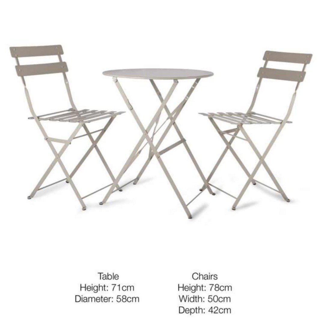 Folding Bistro Table & Chair Set - Clay