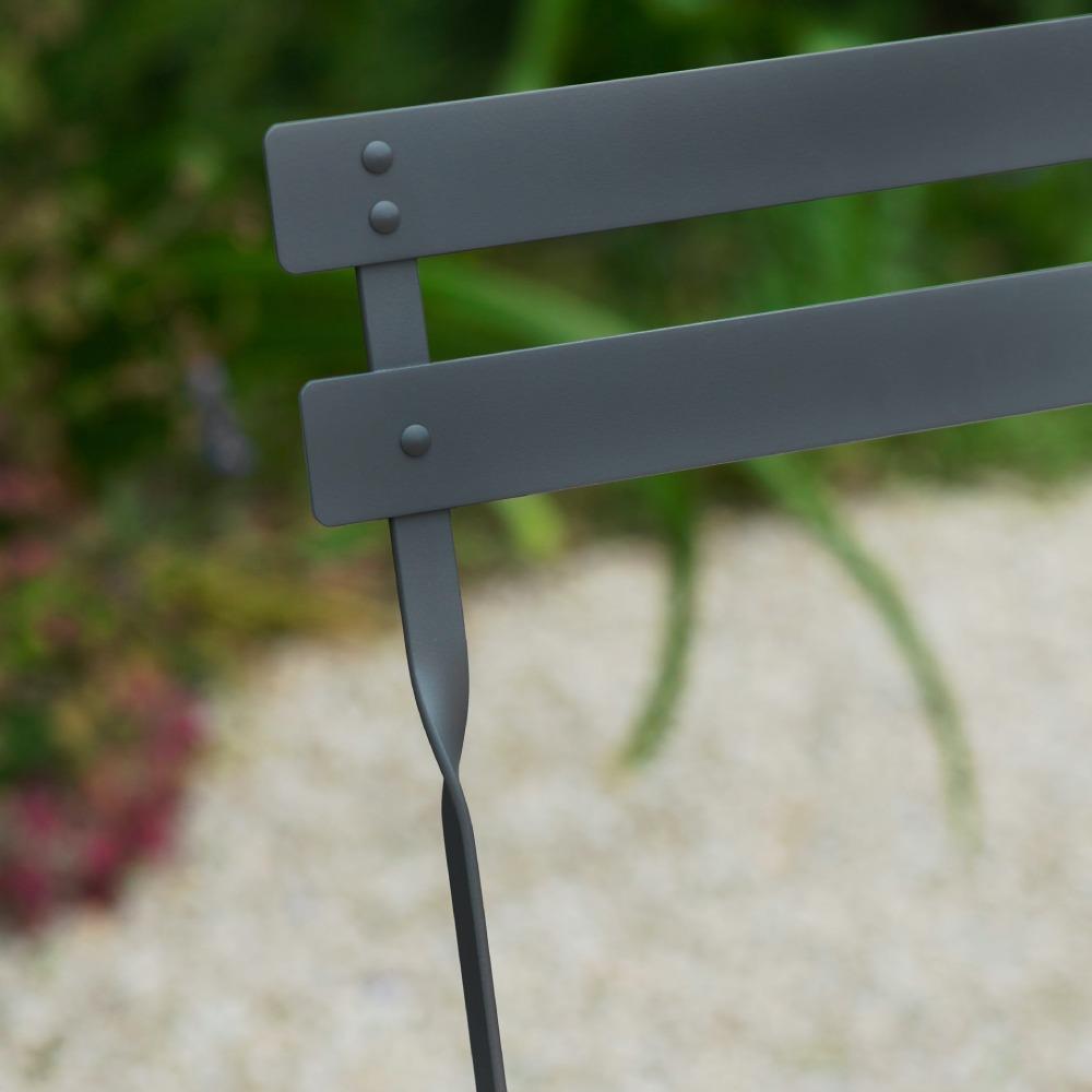 Large Folding Bistro Table & 4 Chair Set - Carbon