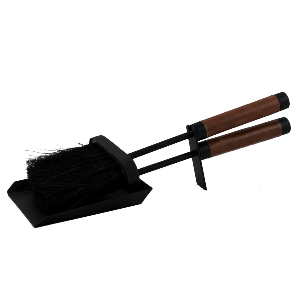 Leather Handle Fireside Brush & Dustpan