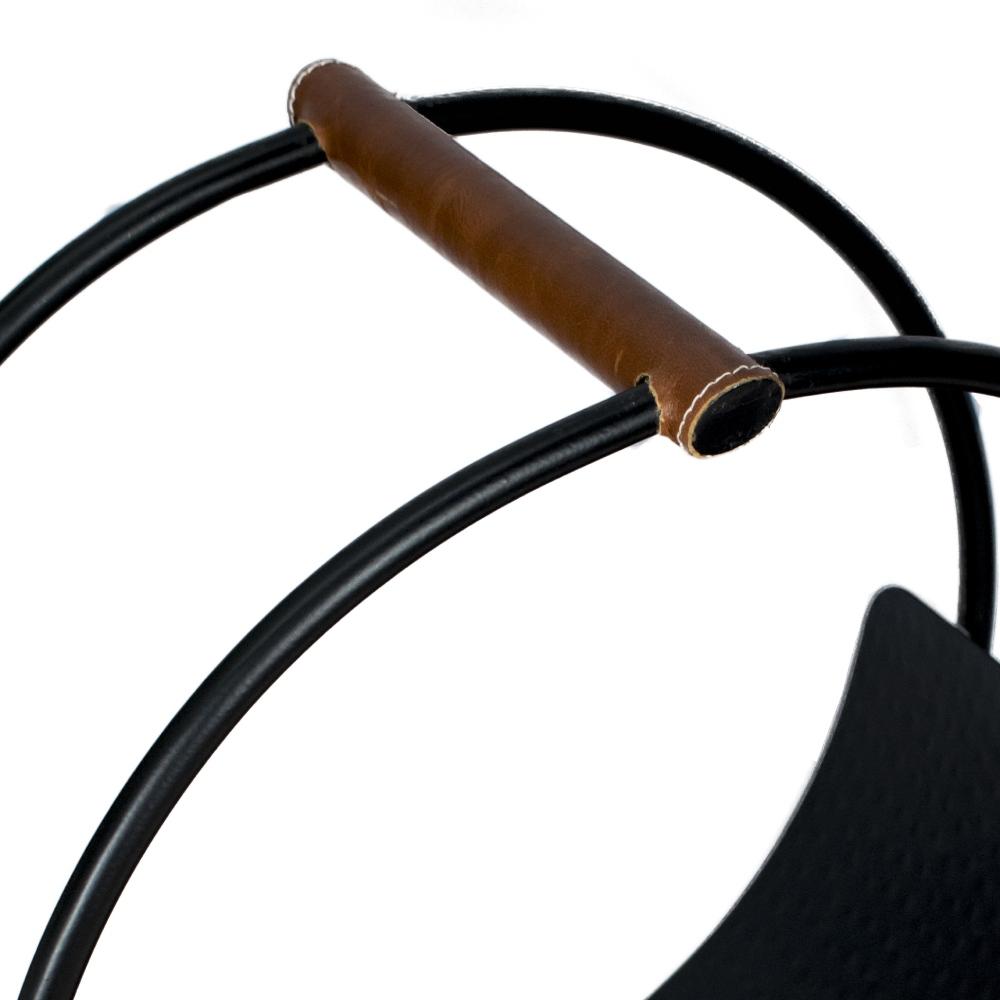 Leather Handled Fireside Log Holder