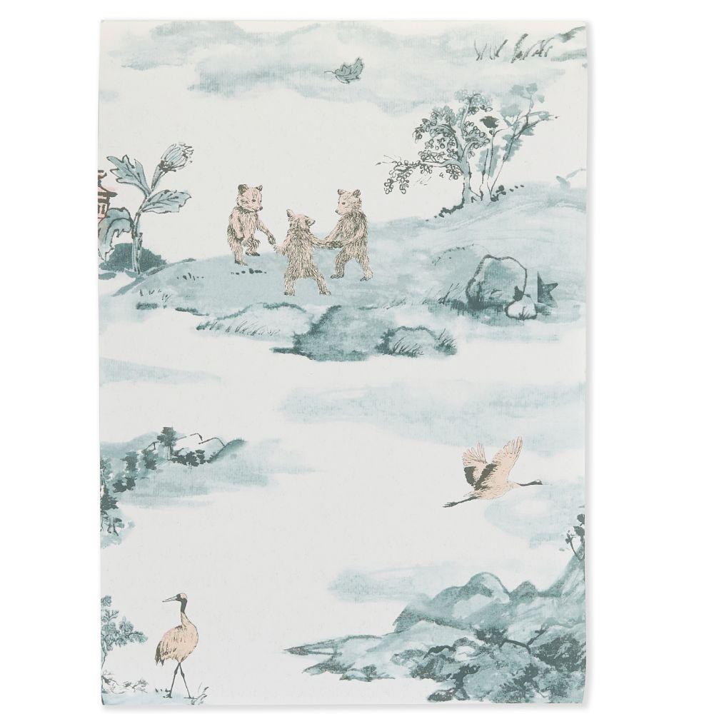 Mountains Classic Wallpaper - Blue Peach - Sian Zeng