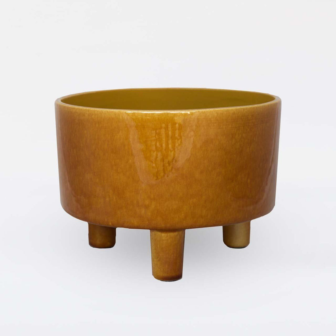 Mustard Tripod Bowl Plant Pot