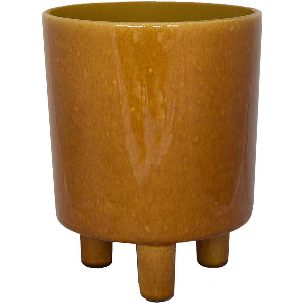 Mustard Tripod Plant Pot