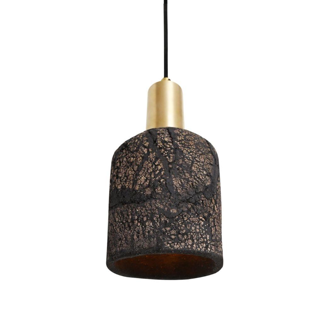 Osier Ceramic Pendant Light - Black Clay - Mullan Lighting