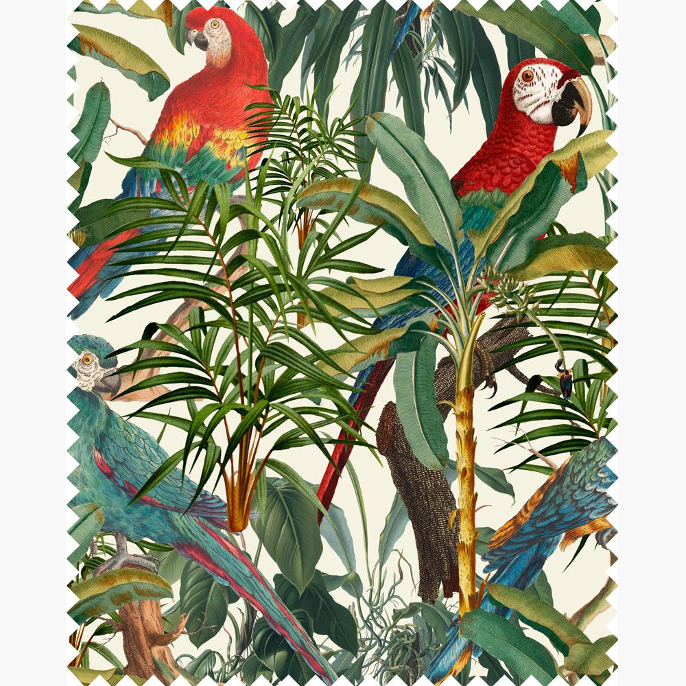Ottoman - Parrots of Brasil Linen - MINDTHEGAP