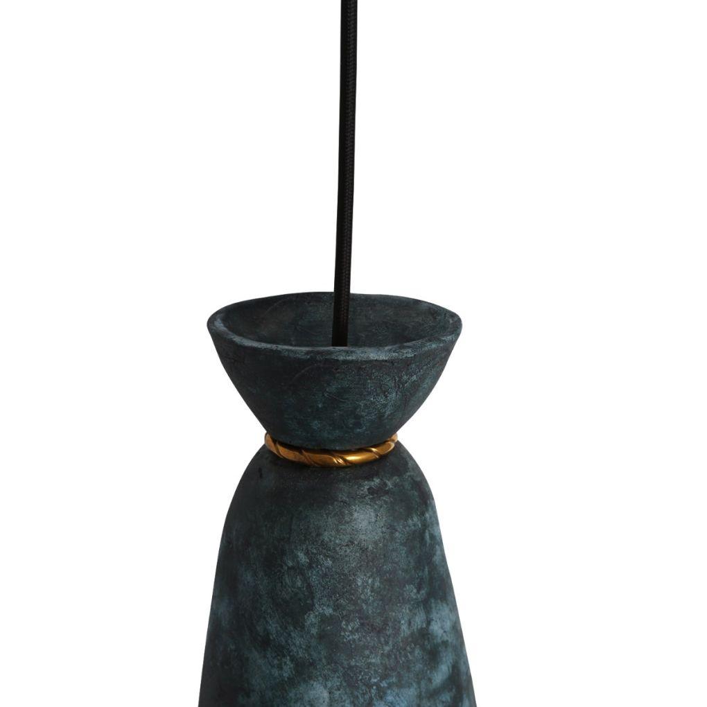 Pando Organic Ceramic Pendant Light - Blue Earth - Mullan Lighting