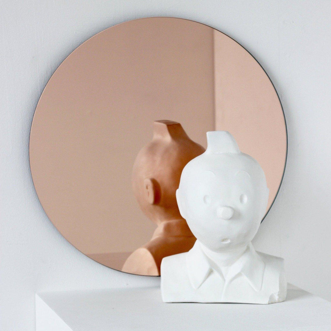 Round Rose Gold Frameless Orbis Mirror