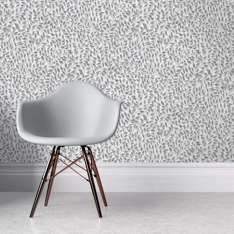 A Thousand Leaves Wallpaper- Grey