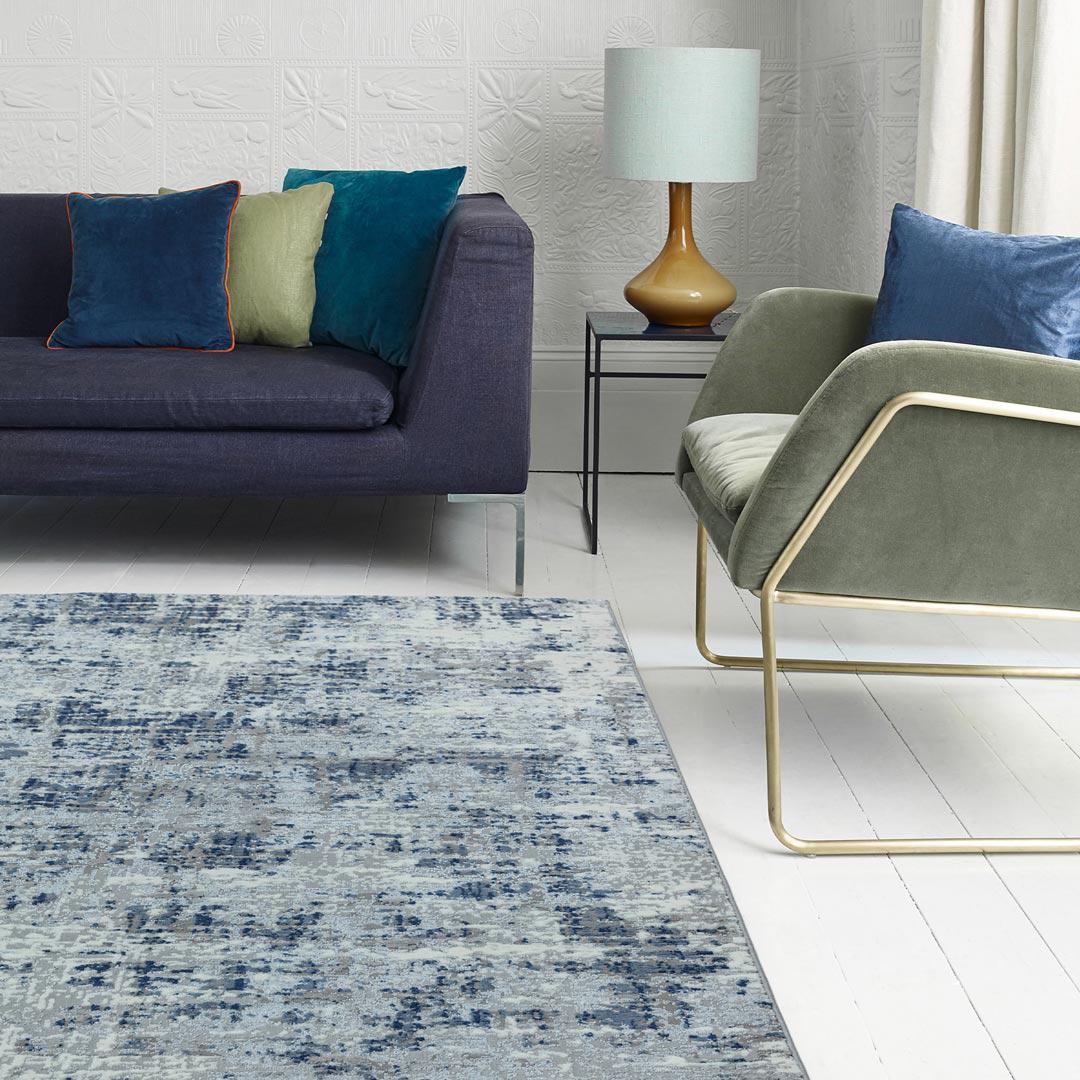 Abstract Blue Tint Rug