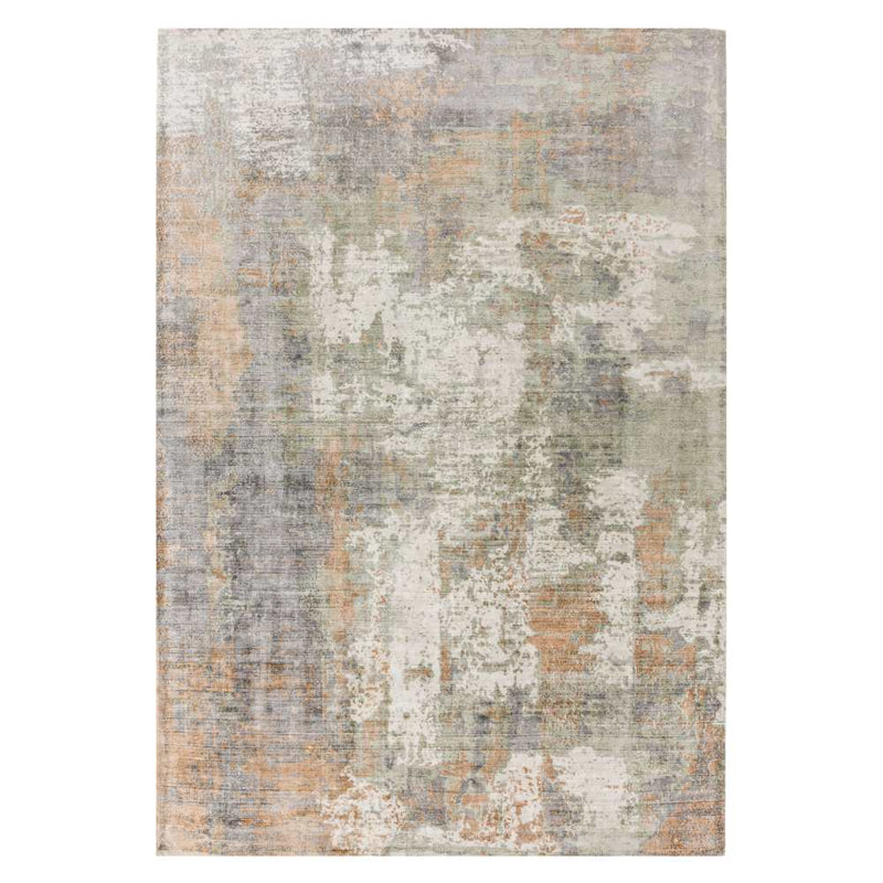 Abstract Screen Printed Hand Woven Rug - Coral