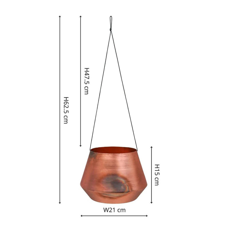 Aged Copper Hanging Planter