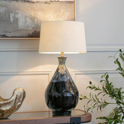 Aketa Blue Glaze Table Lamp - RV Astley