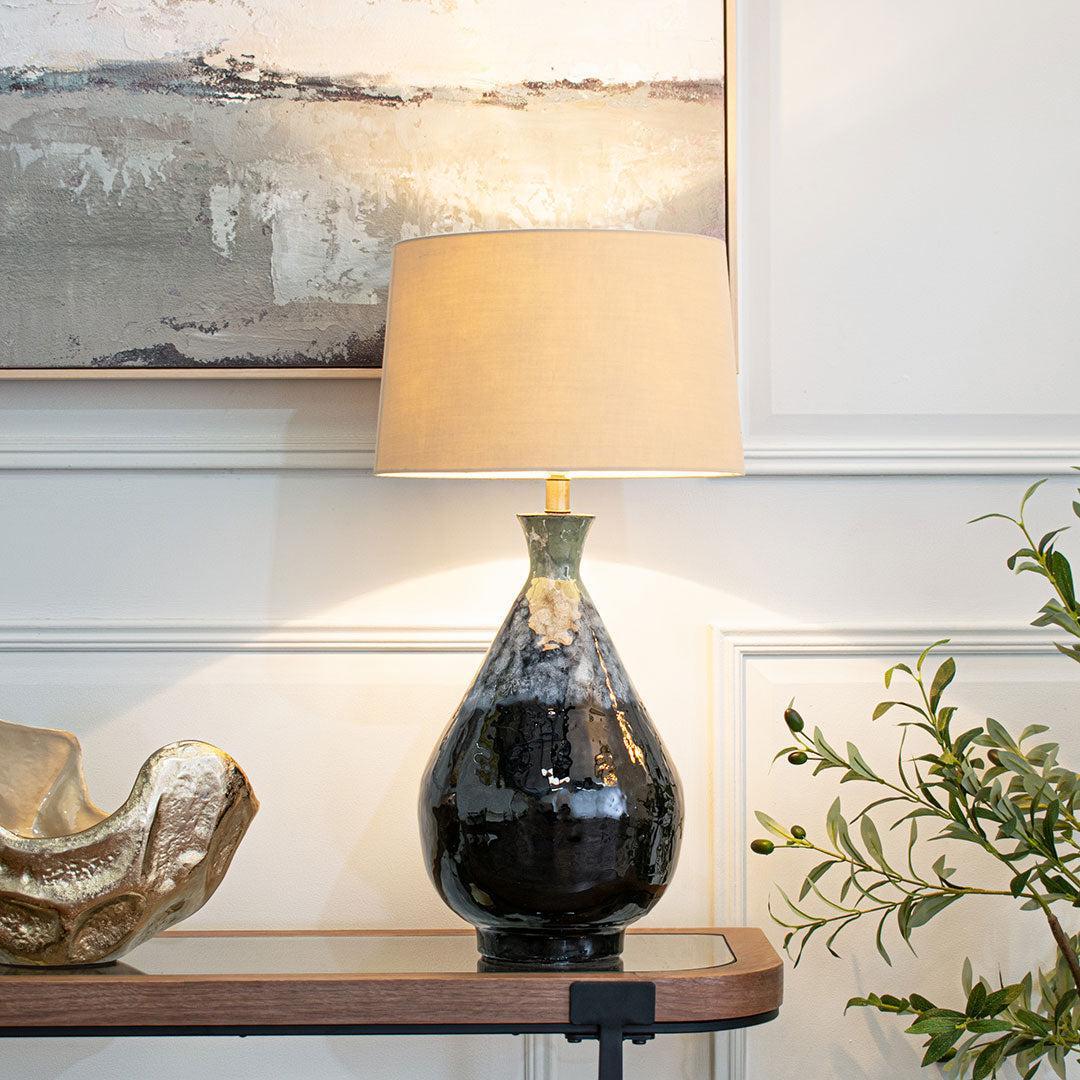 Aketa Blue Glaze Table Lamp - RV Astley