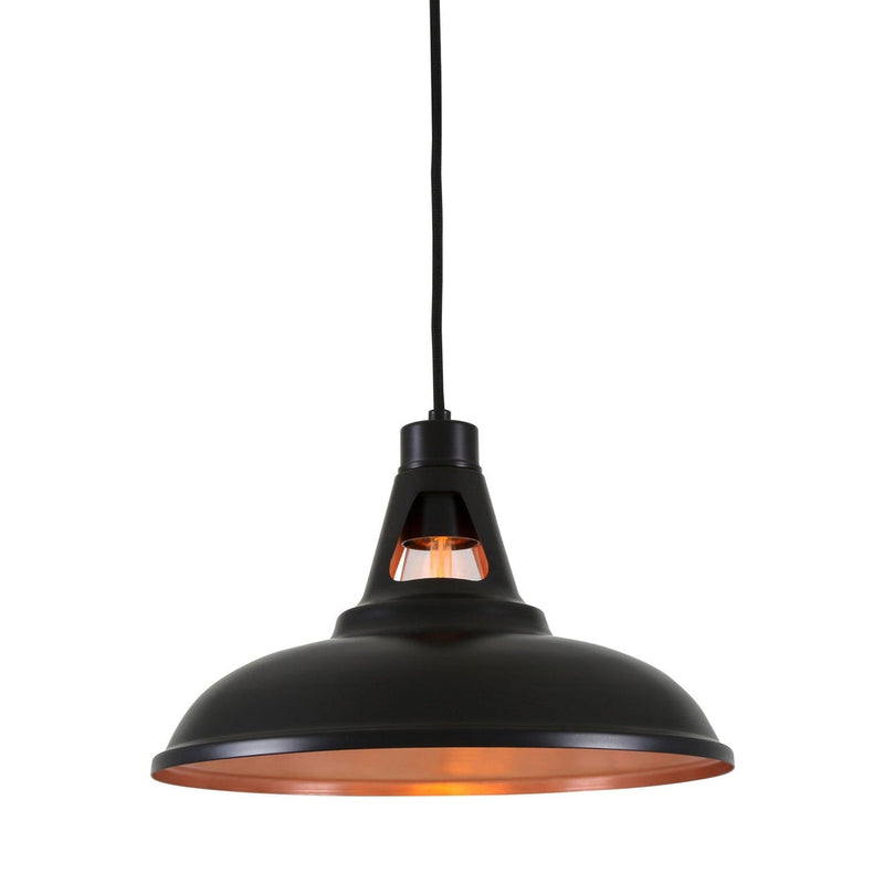 Alma Copper Pendant with Black Exterior - Mullan Lighting