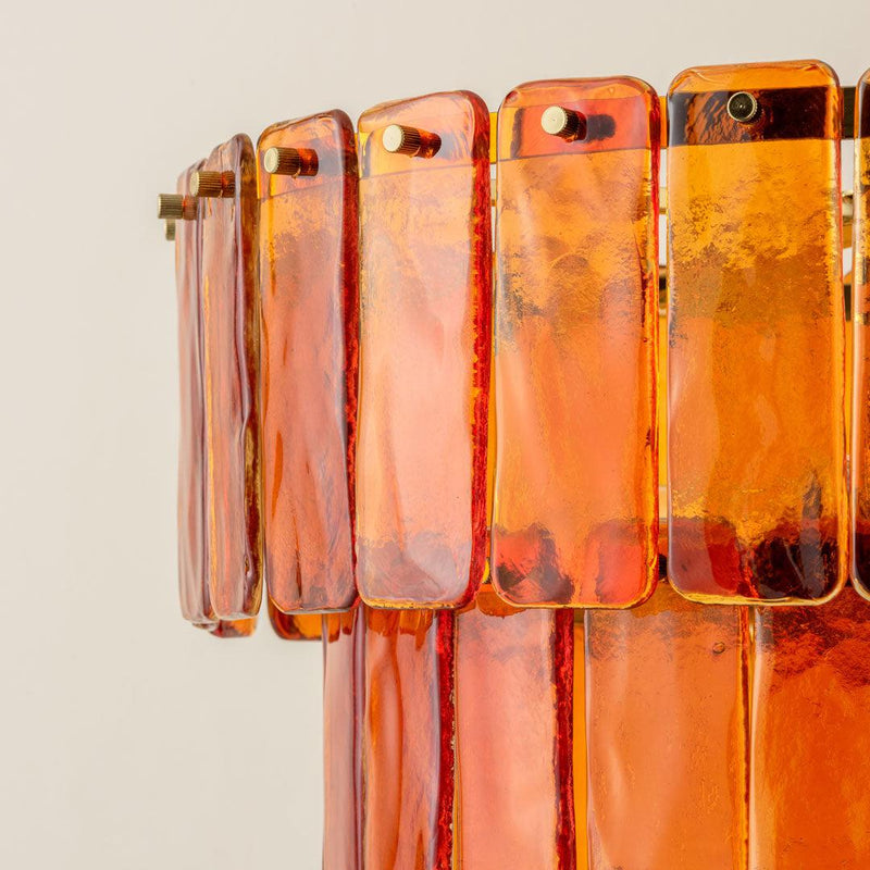 Amber Glass 3 Tiered Chandelier - Houseof